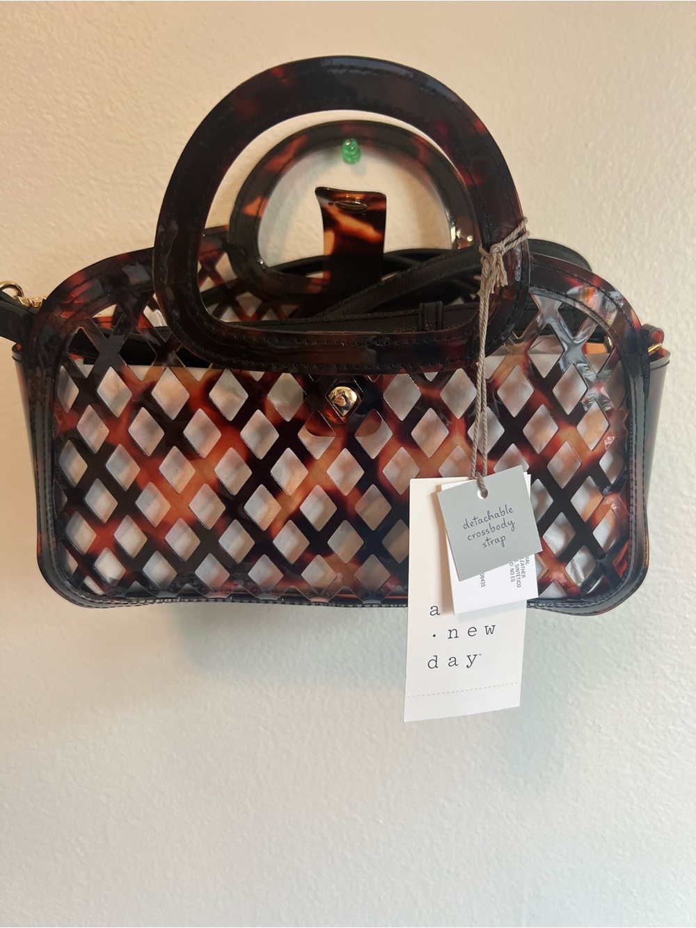 a new day Tortoiseshell Lattice Mini Top-Handle Bag - Brown and Black